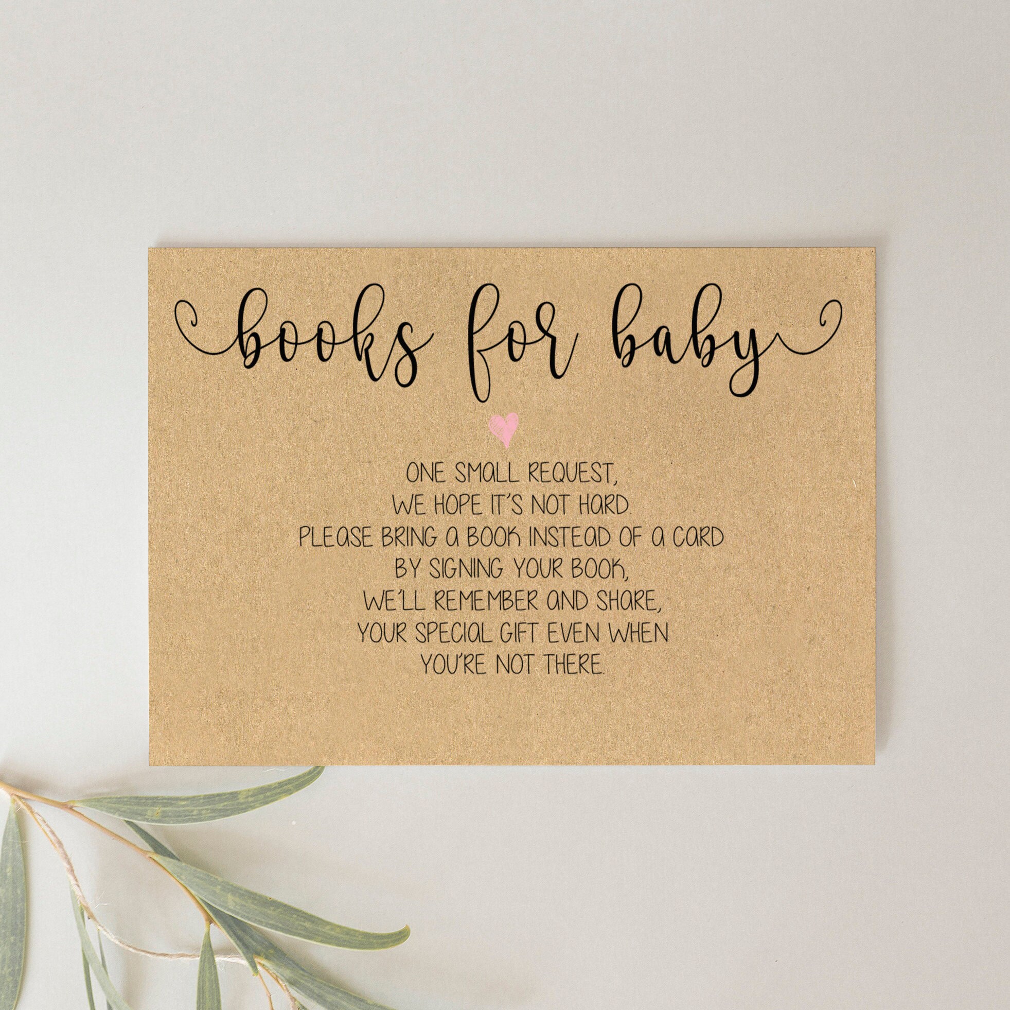 Books for Baby Request Printable Insert Instant Download Etsy