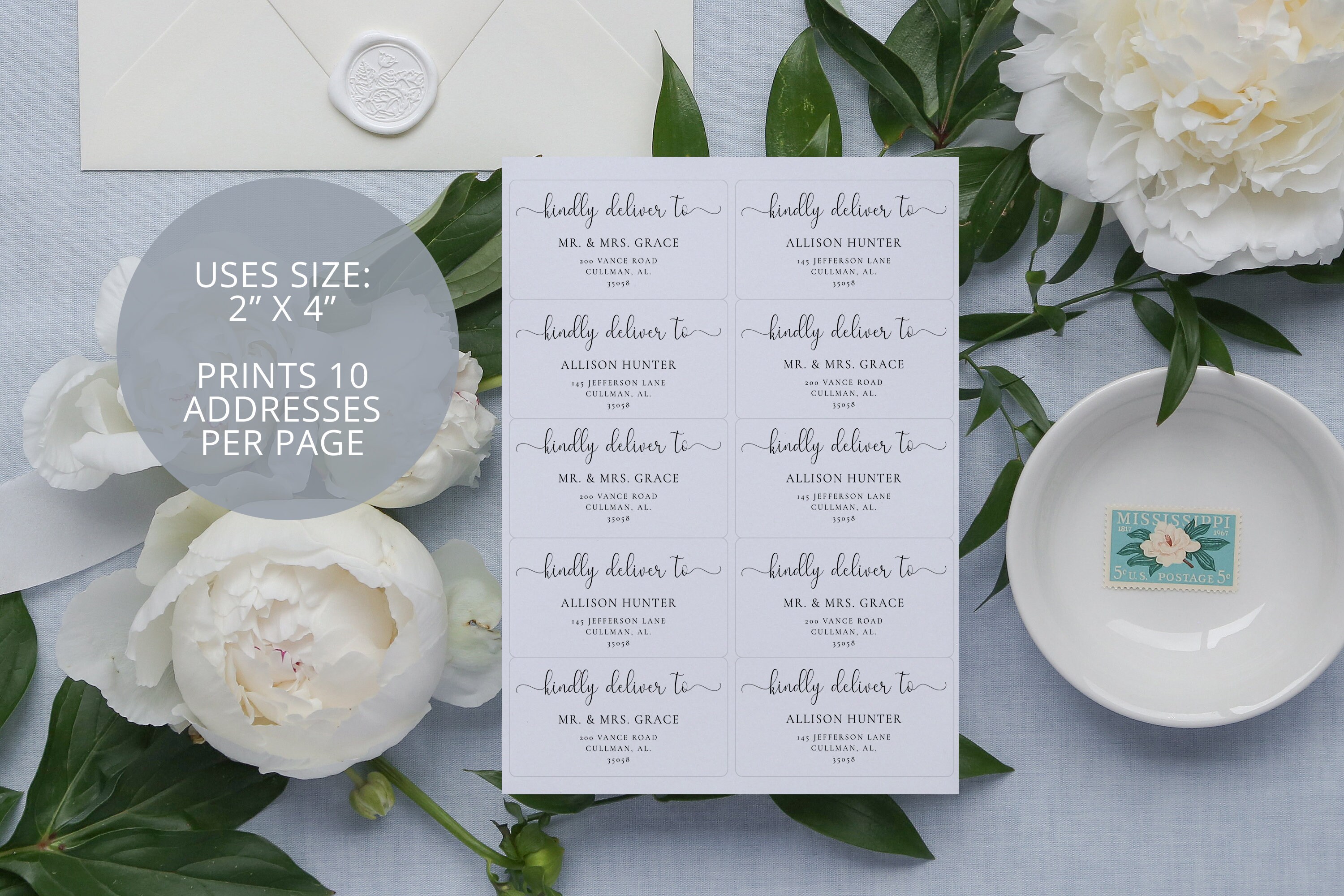 Wedding Guest Address Label 4x2 Instant - Etsy