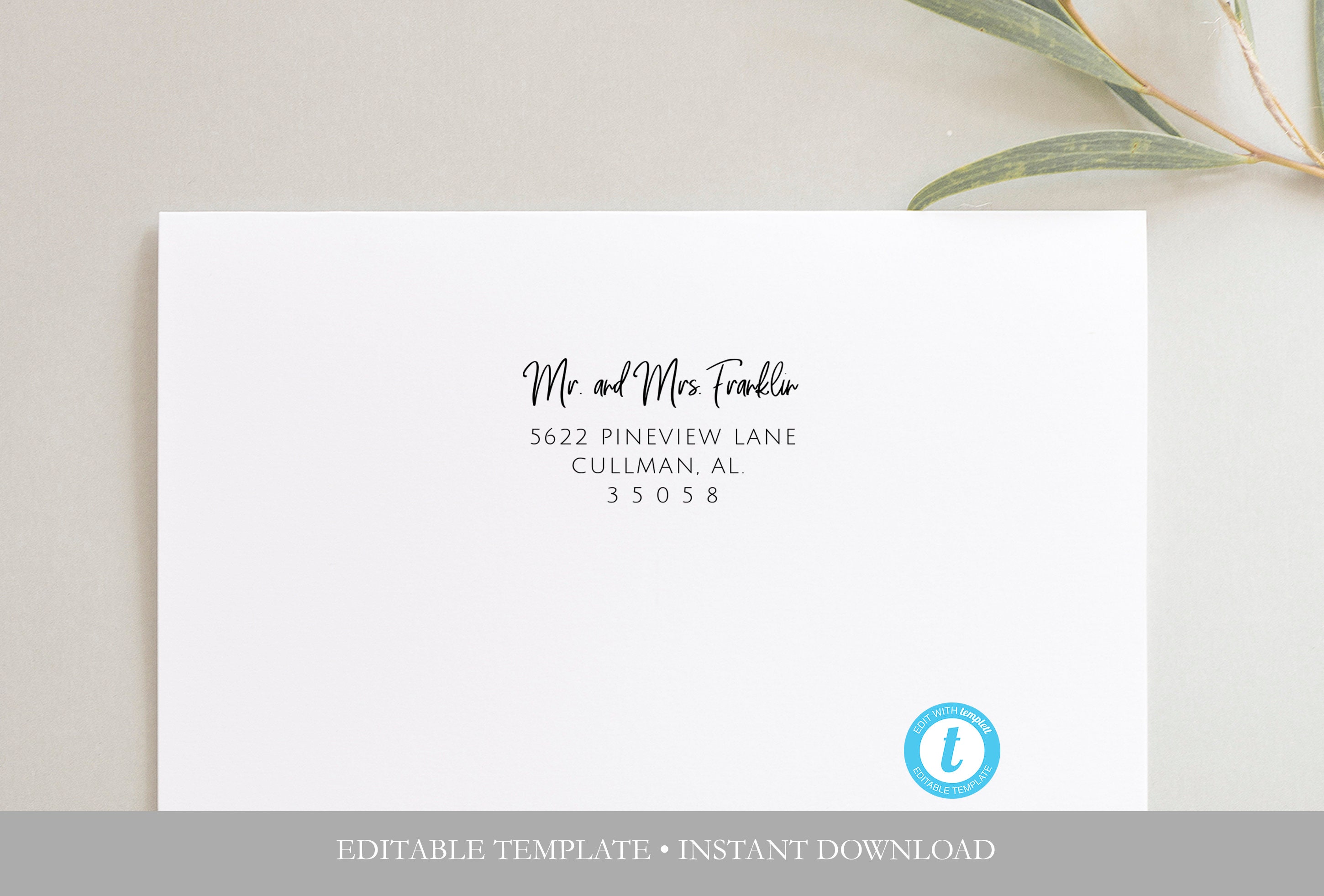 Guest Address Label  Instant Download  DIY Address Labels  AVERY labels Pertaining To Office Depot Address Label Template