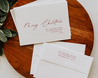 Plantilla de sobre con dirección navideña / Correo postal navideño (Descarga instantánea)