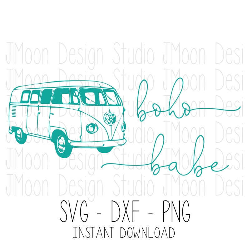 SVG Instant Download Boho Babe Bus Cut File