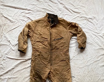 Vintage 70s Key Imperial Insulated Tan Shop Coveralls