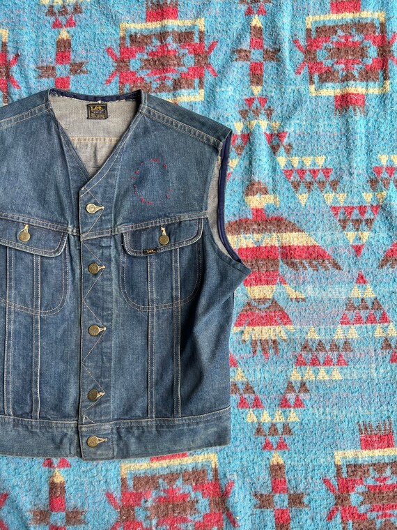 Vintage 1960s Sanforized Lee 101-J Denim Cutoff J… - image 2