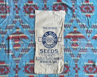 Vintage Old Gold Farmhouse Feedsack Madison, WI