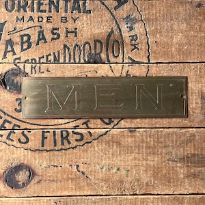 Vintage Womens Bathroom Embossed Sign Factory Salvage