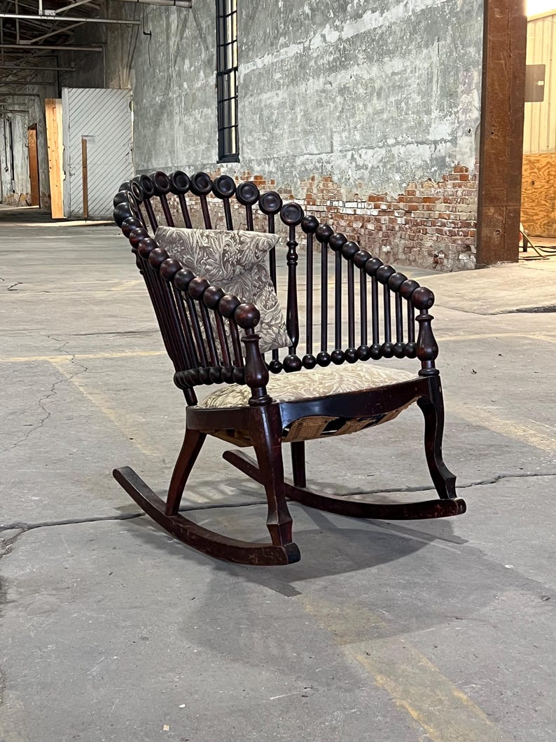 Antique Wood Lollipop Rocking Chair - Etsy