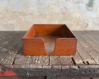 Vintage 1920s Dovetailed Oak Office Paper Tray
