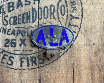 Vintage ALA Automobile Legal Assoc. License Plate Topper