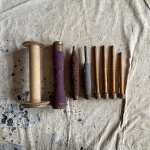 Vintage Industrial Textile Spools and Bobbins Thread Crafts