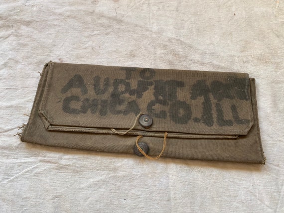 Pair of Rustic Canvas C&NW RR Memorandum Messenge… - image 6