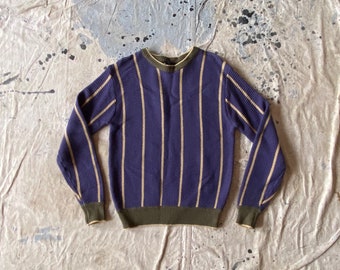 Vintage 80s Bud Berma Striped Acrylic Pullover Crewneck Sweater
