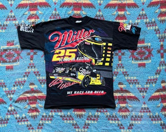 Vintage Rusty Wallace ‘We Race for Beer’ All Over Graphic Shirt