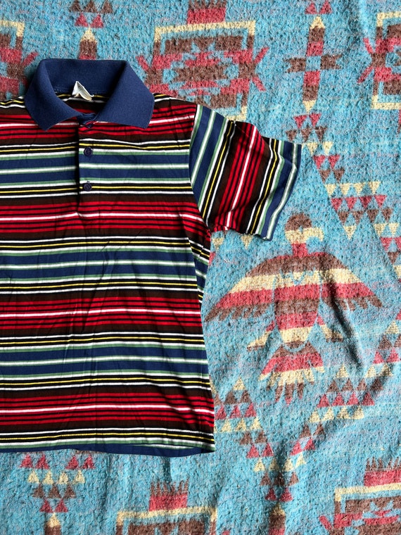 Vintage 1980s Kids Striped Atkinson Polo Shirt - image 2