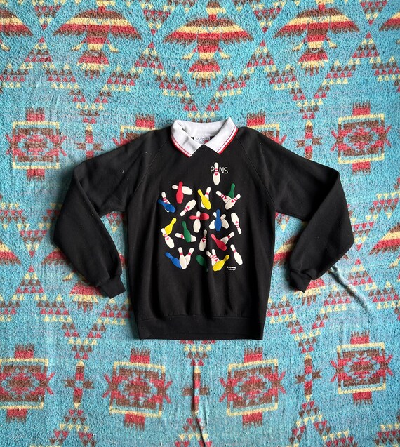 Vintage 1980s Pins Collared G. Johnson Sweatshirt - image 1