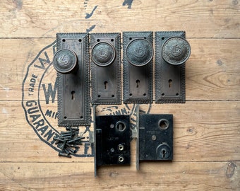 2 1880s Chicago Hardware (Niles) Custom ‘LC’ Brass Door Sets