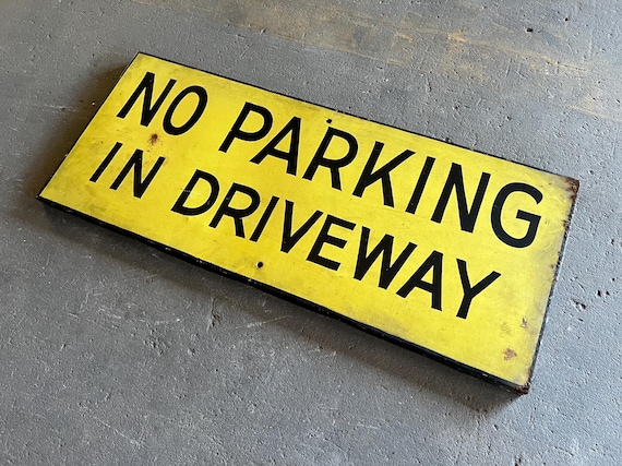 Vintage 'no Parking in Driveway' Hand Painted Sign - Etsy