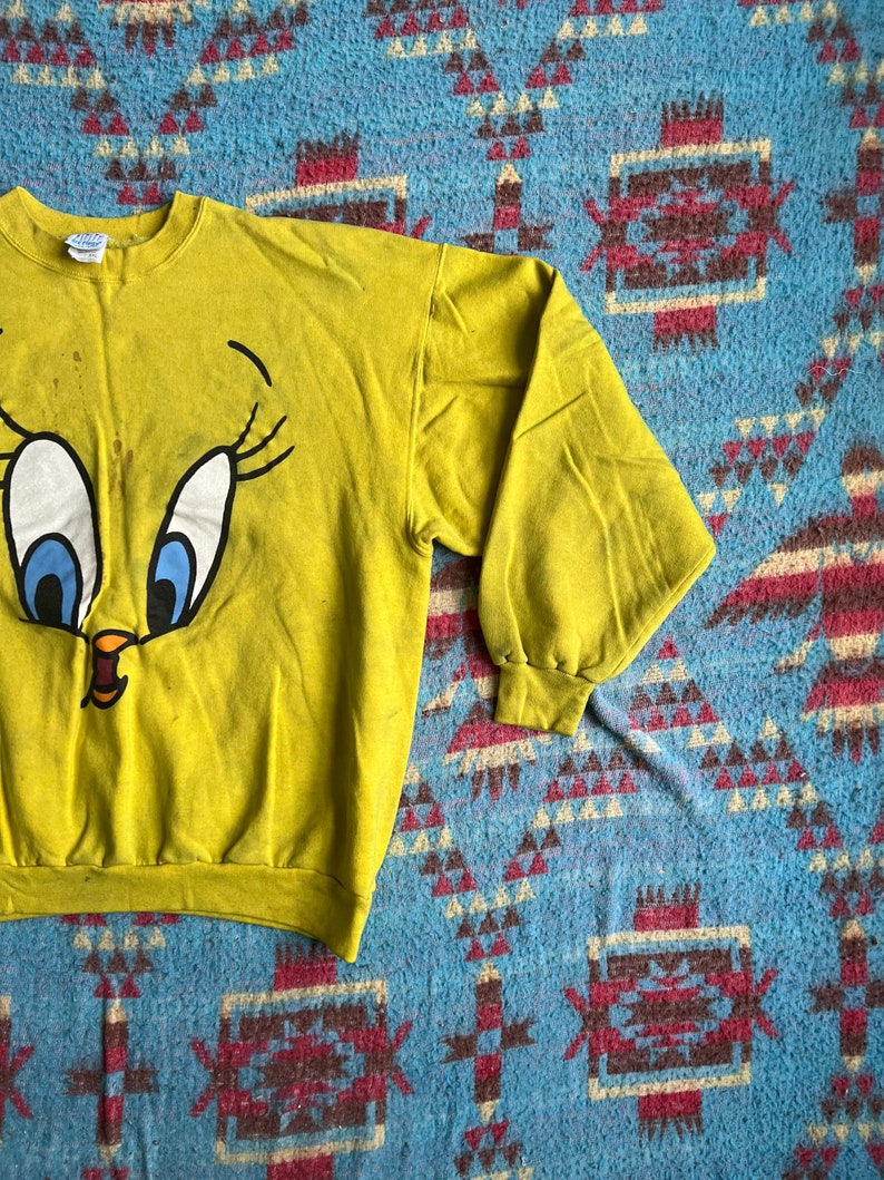 Vintage 90s Thrashed Tweety Six Flags Sweatshirt image 2