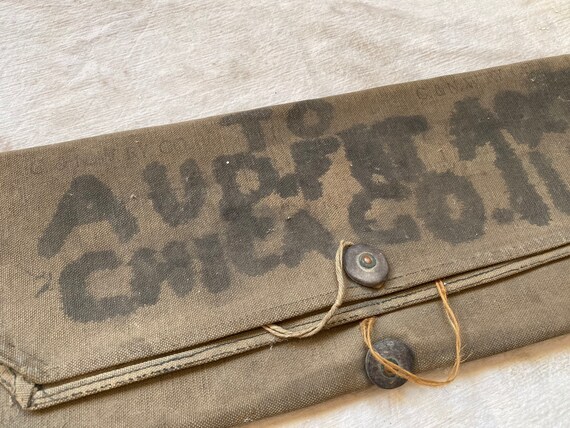 Pair of Rustic Canvas C&NW RR Memorandum Messenge… - image 7