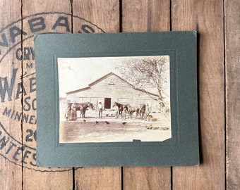 Antique Farm Scene Cabinet Card Photo Ringling Bros Workwear