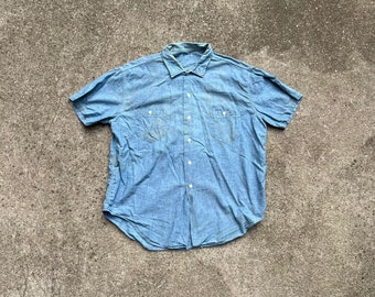 Vintage 50s Osh Kosh Chambray Button Up Workwear