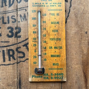 Vintage Rural Coop Services Hales Corners, WI Wood Thermometer Milwaukee image 4