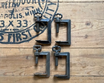Antique Set of 4 Cast Iron 3” Quilting Clamps