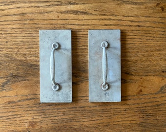 Pair of Vintage Blueprint Paper Weights Factory Salvage