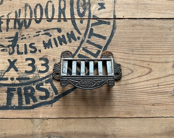 1890s Cast Iron Victorian Apothecary Drawer Pull