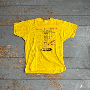 Vintage 1980s Subway Restaurant Fat Chart Graphic Shirt