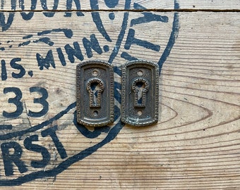 Pair of Brass Door Keyhole Plate