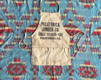 Vintage Pecatonica, IL Lumber Co Nail Apron