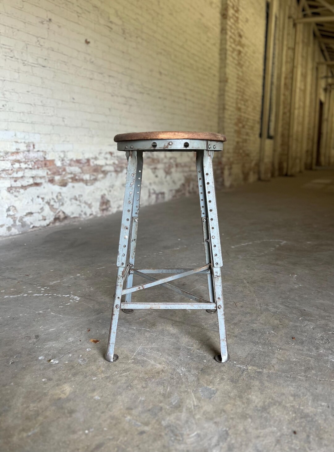 Industrial Angle Steel Stool Co Vintage Shop Stool - Etsy