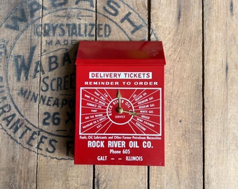 1950s Vintage Rock River Oil Co Ticket Box Sterling, IL