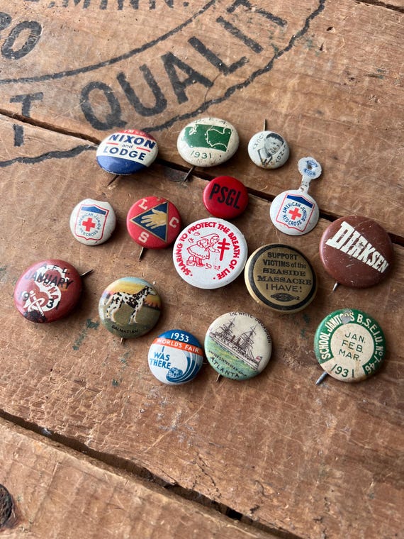 Antique Lot of 9 Pinbacks & Novelties - image 2
