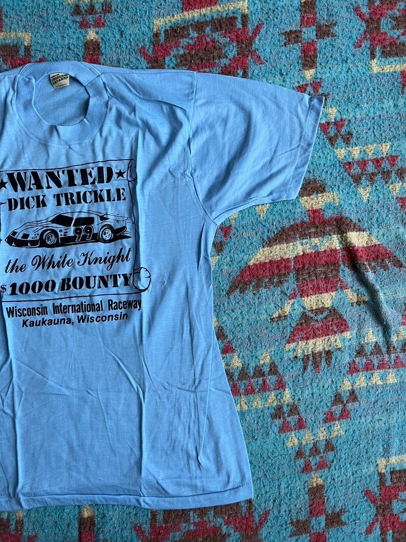 Vintage 80s NOS Dick Trickle Wanted Poster T Shirt image 2
