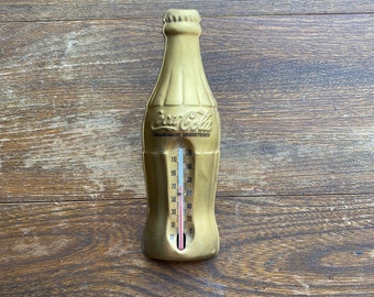 Vintage Coca Cola Hobbleskirt Bottle Thermometer Sign