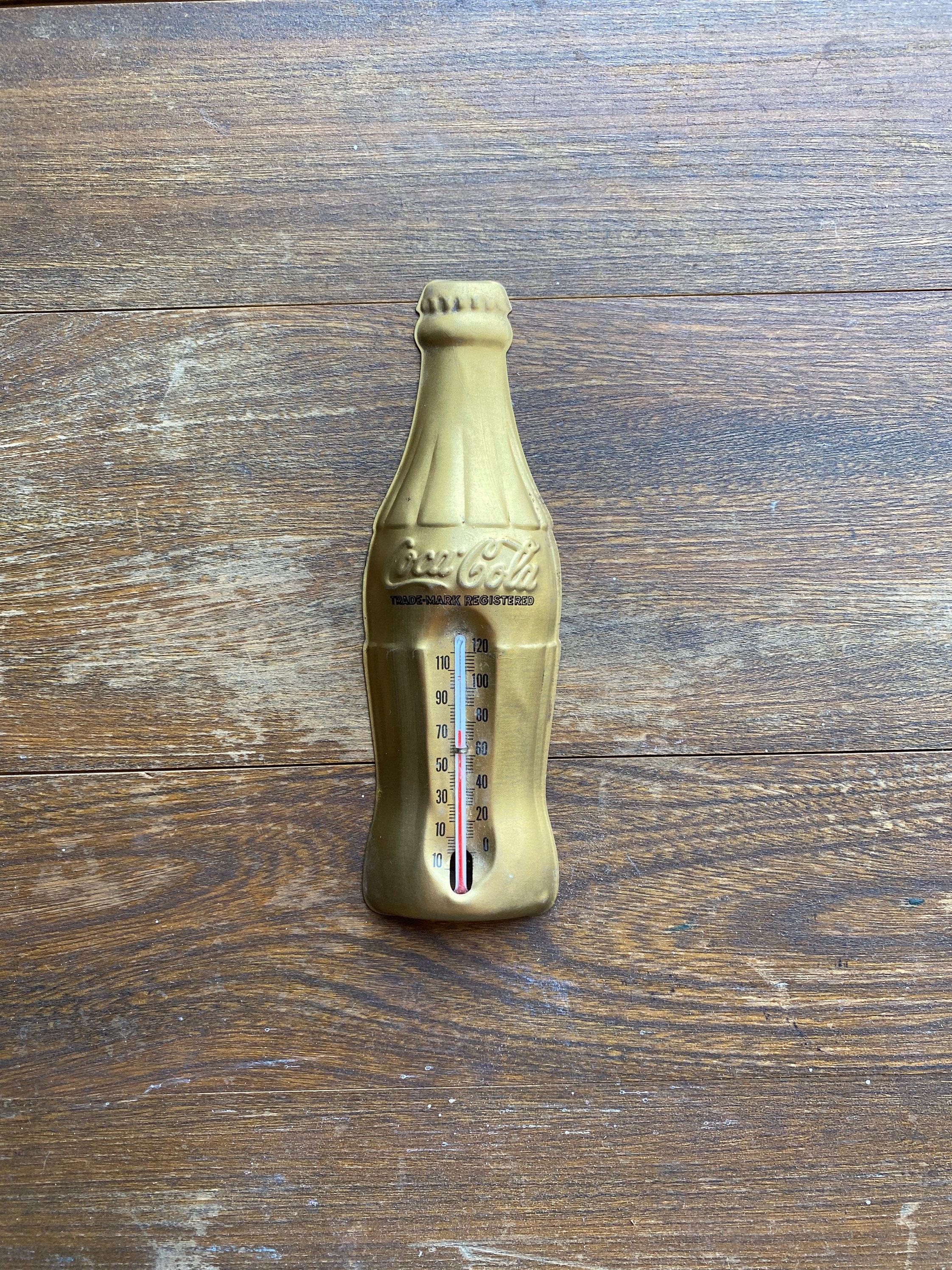 Vintage Coca Cola Hobbleskirt Bottle Thermometer Sign 