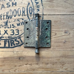 Antique Branford Locks Victorian Eastlake Door Hinge 4.5” X 4.5”