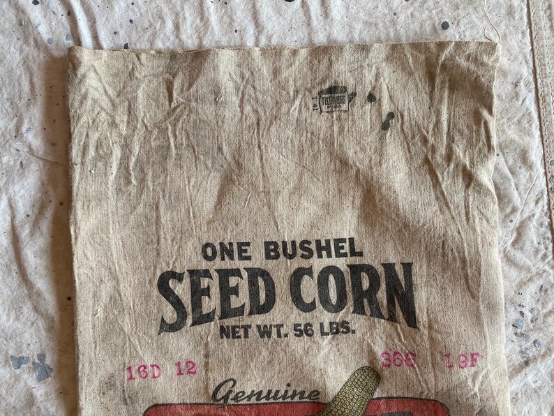 Vintage 1940s Pfister Hybrids Seed Sack Lazier Seed Co Rochelle Il image 2