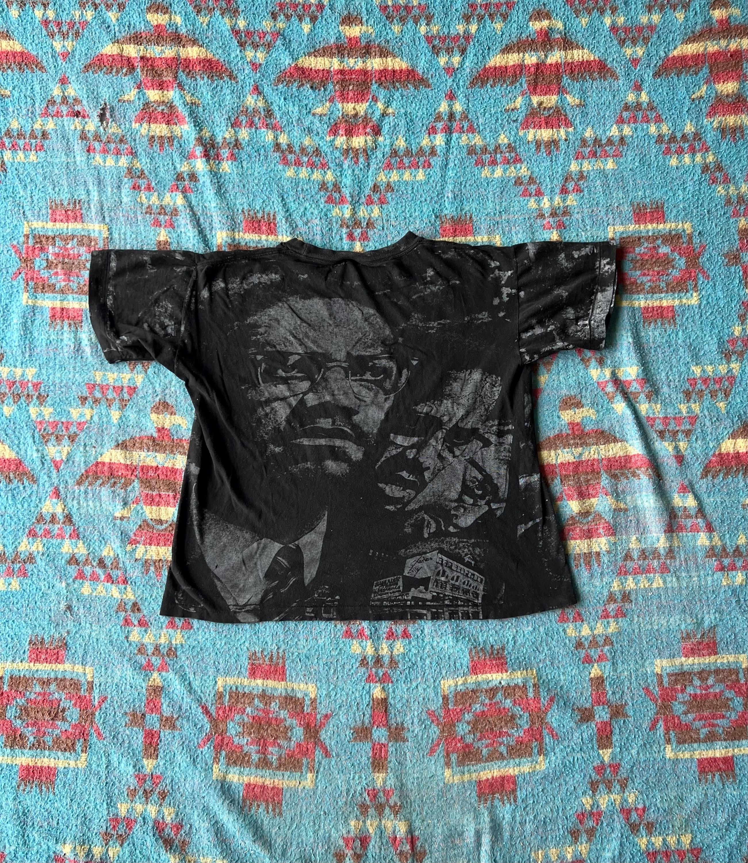 Vintage 90s AOP Thrashed Malcom X Shirt - Etsy