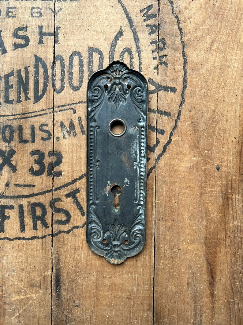 Salvaged Victorian Pressed Door Plate image 4