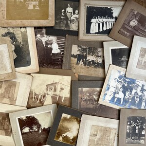 Antique Exterior Group Photo Cabinet Card Lot Country Home Pictures image 2