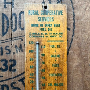 Vintage Rural Coop Services Hales Corners, WI Wood Thermometer Milwaukee image 3