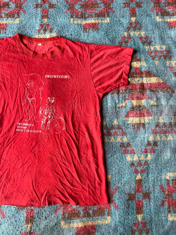 Vintage 1970s Novelty Engineering Thrashed Shirt - image 2