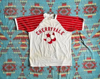 Vintage 70s Cherryvale Sporting World Baseball Jersey Cherry Valley, IL