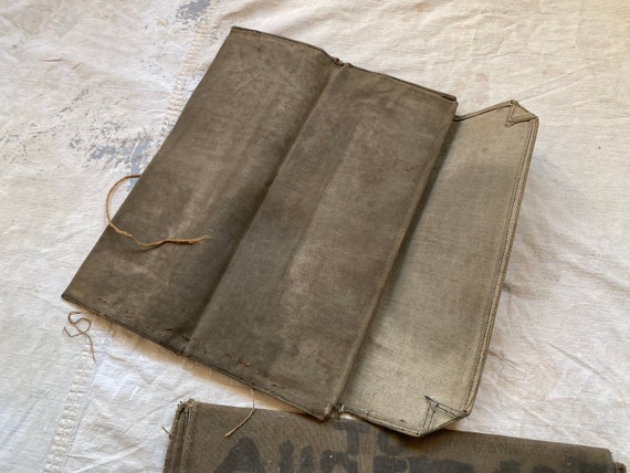 Pair of Rustic Canvas C&NW RR Memorandum Messenge… - image 4