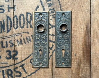Pair of 1890s Pressed Door Plates