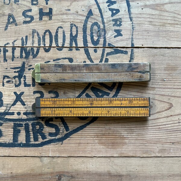 Antique Folding Ruler Etsy