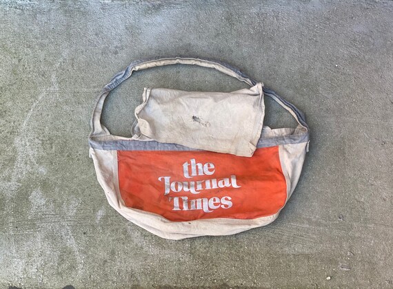 Vintage Journal Times Newspaper Messenger Bag Pape