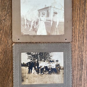 Antique Exterior Group Photo Cabinet Card Lot Country Home Pictures image 4